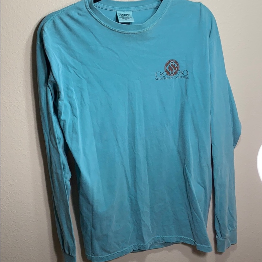 Blue long sleeve T-shirt